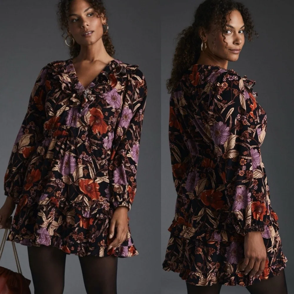 Anthropologie Pilcro Tiered Corduroy Dress - Picture 5 of 10